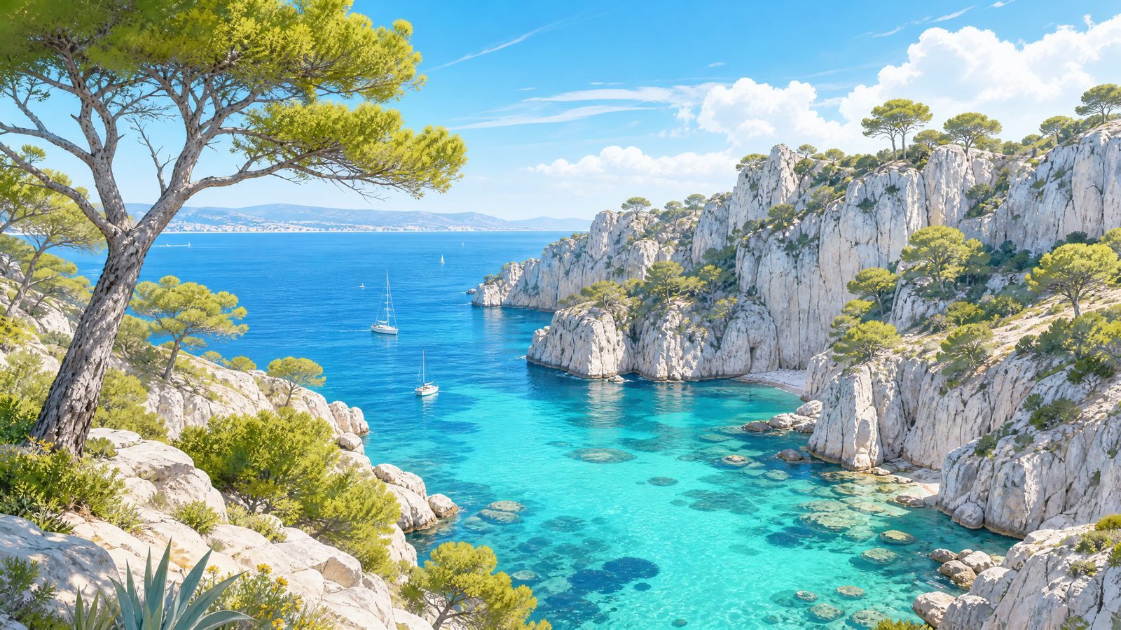 Vue magnifique d'une calanque à Marseille